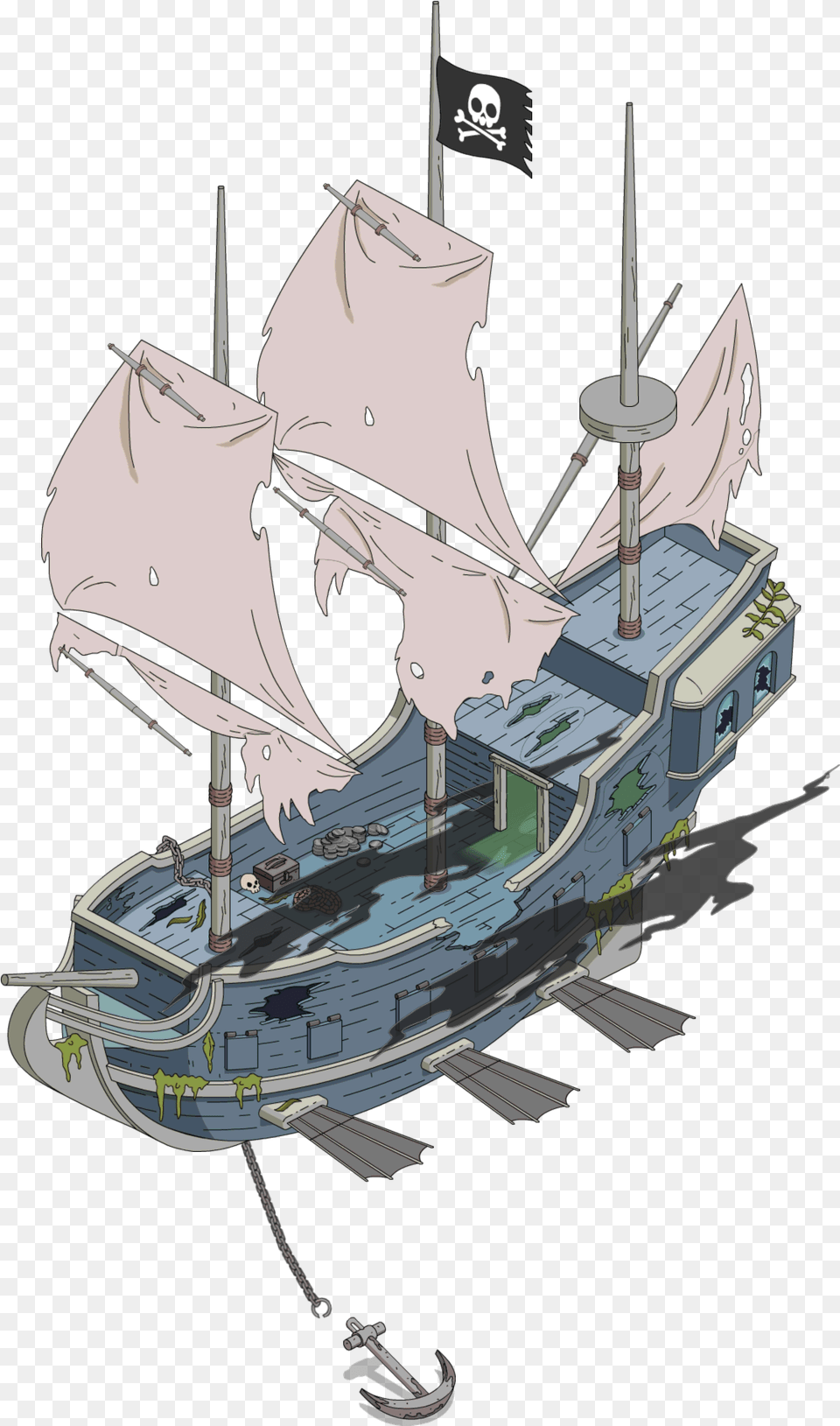 Tapped Out Ghost Pirate Airship Simpsons Tapped Out Boat, Sailboat, Transportation, Vehicle, Cruiser Free Png Download