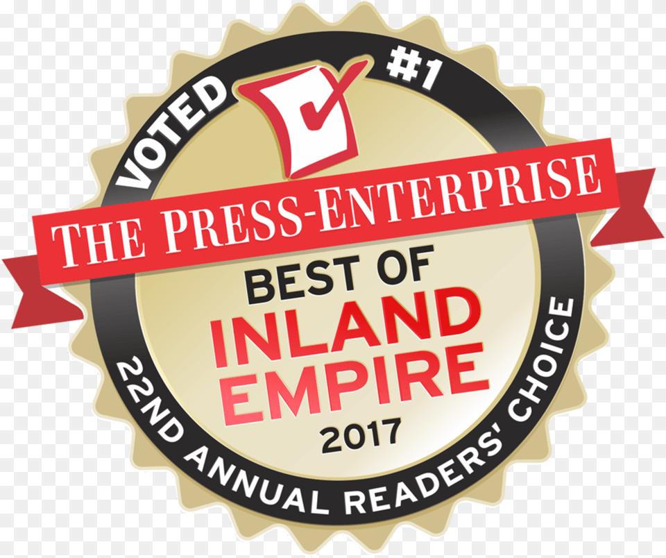 Tarbell Voted Best Of Inland Empire Espacio Reservado, Symbol, Badge, Logo, Ammunition Png Image