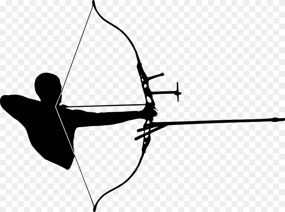 Target Archery Bow And Arrow Recurve Bow Bowhunting, Gray Free Png Download