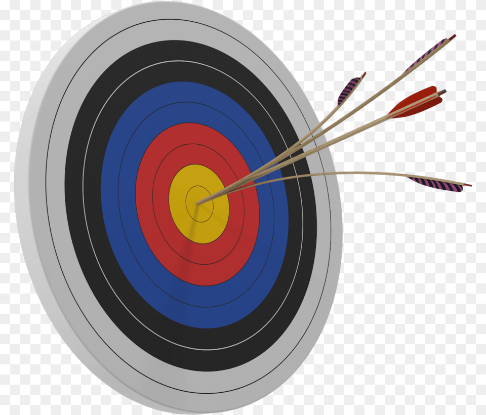 Target Bulls Eye Arrow Splits Arrow Target, Weapon, Bow, Archery, Sport Free Png Download