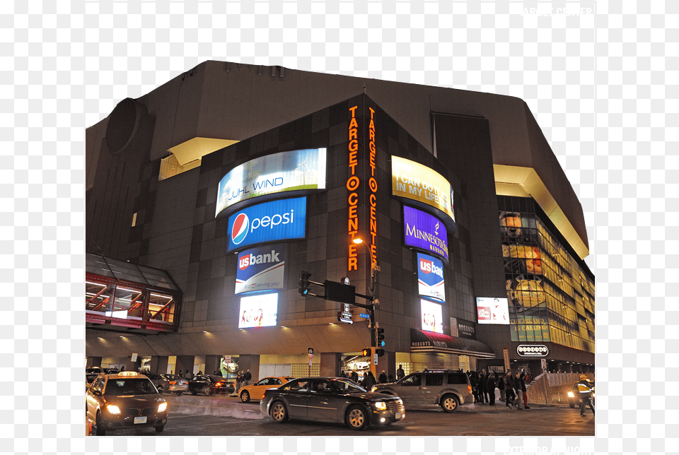 Target Center At Night, Shop, Architecture, Building, City Free Png Download