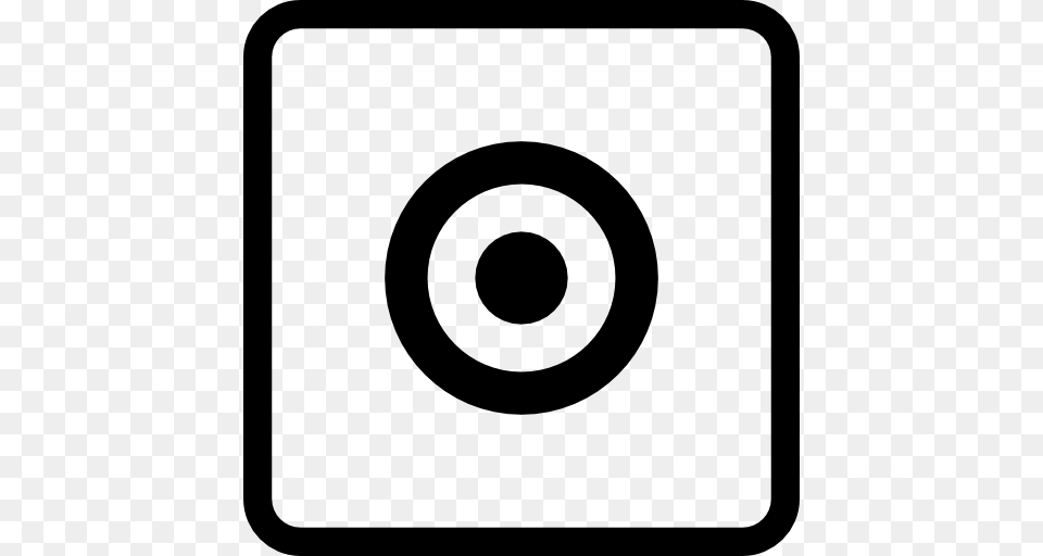Target Concentric Circles Symbol In Square Button Free Png Download