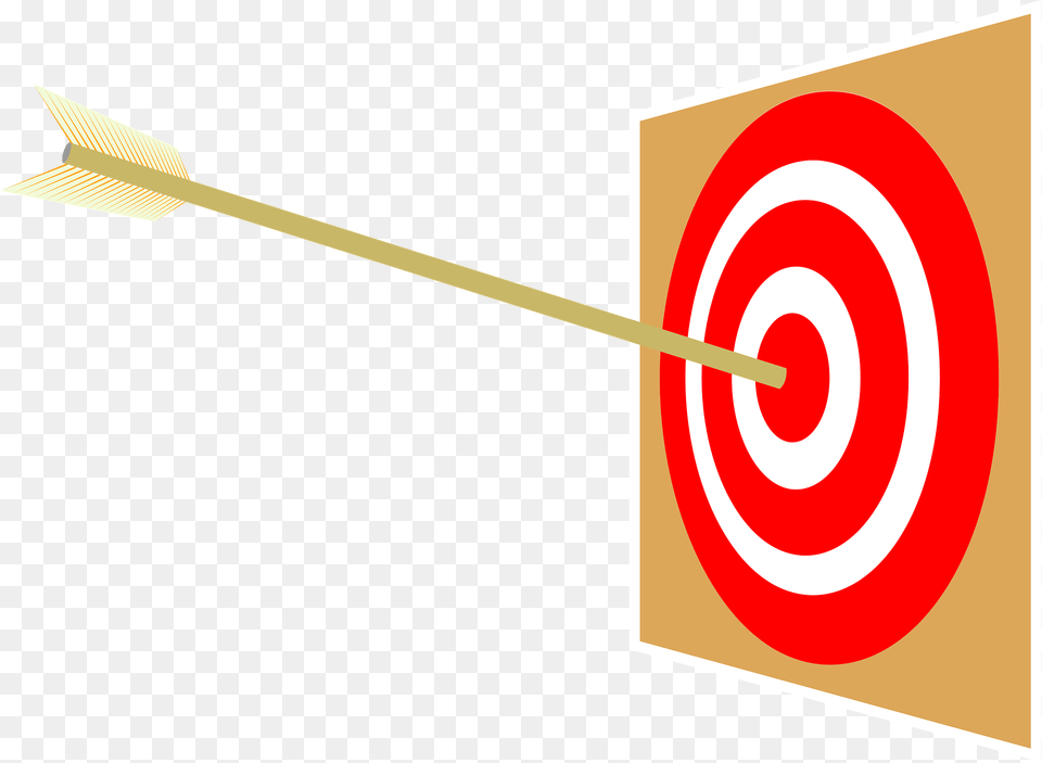 Target With Arrow In The Bullseye Clipart, Game, Darts Png