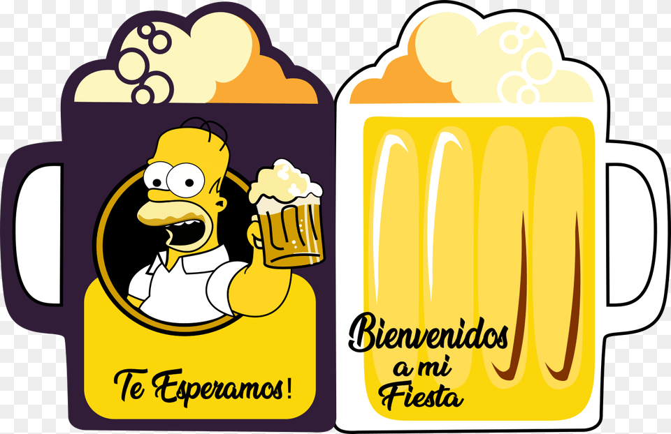 Tarjeta Homero Simpson Cerveza Svg Fondo Transparente Beer, Cup, Person, Baby, Beverage Png
