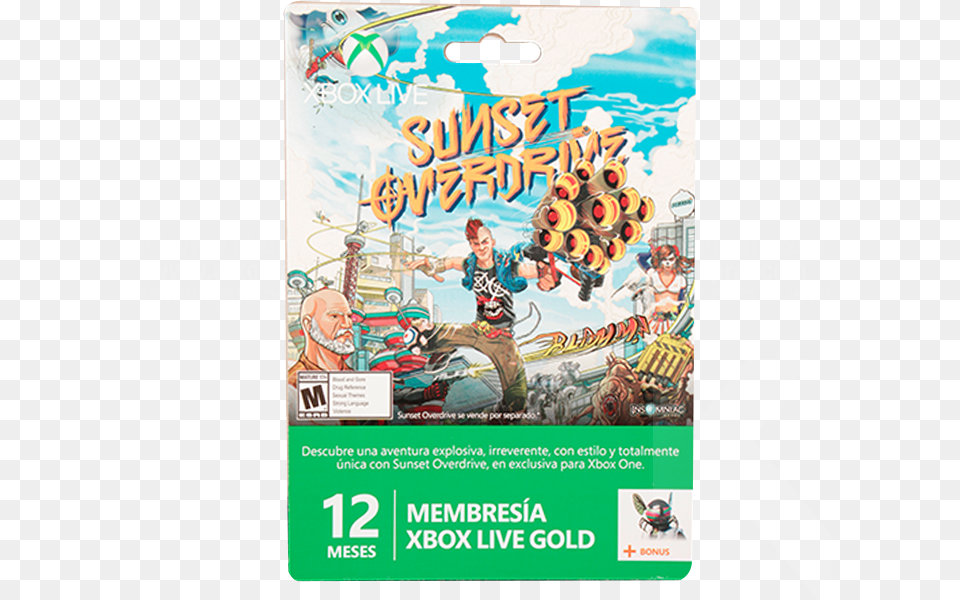 Tarjeta Xbox 360 Live 12 Meses 1 Sunset Overdrive Poster, Advertisement, Person, Baby, Face Free Png
