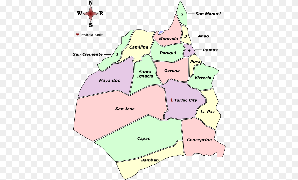 Tarlac Labelled Map Map Of Tarlac Province, Chart, Plot, Person, Atlas Free Png Download