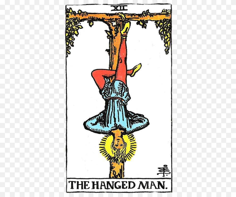 Tarot Card The Hanged Man, Cross, Symbol, Advertisement, Poster Png