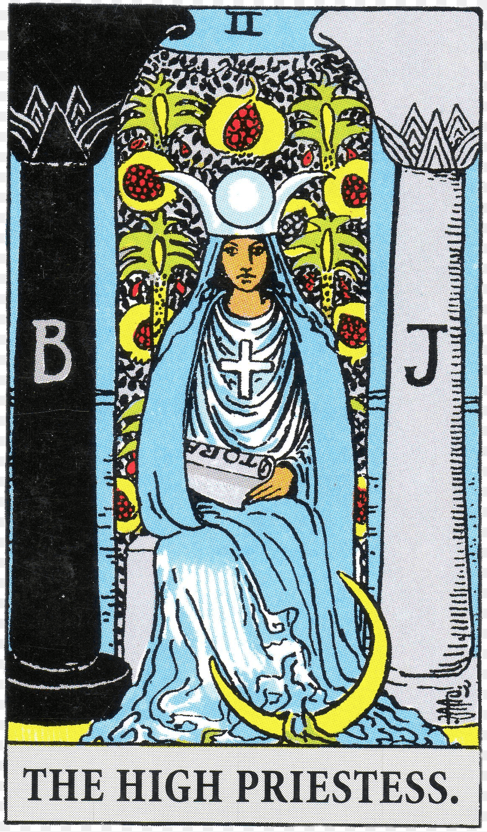 Tarot Card The High Priestess Rider Waite Tarot High Priestess, Publication, Book, Adult, Person Png Image