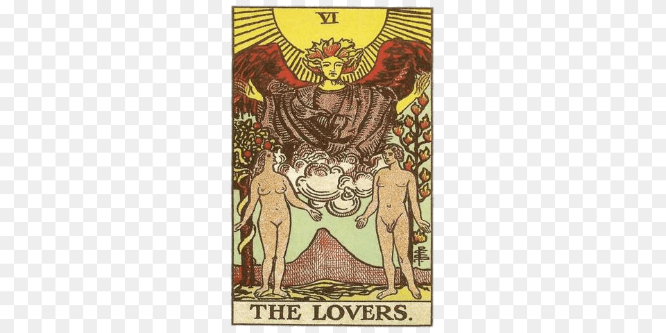 Tarot Card The Lovers, Art, Person, Painting, Book Png Image