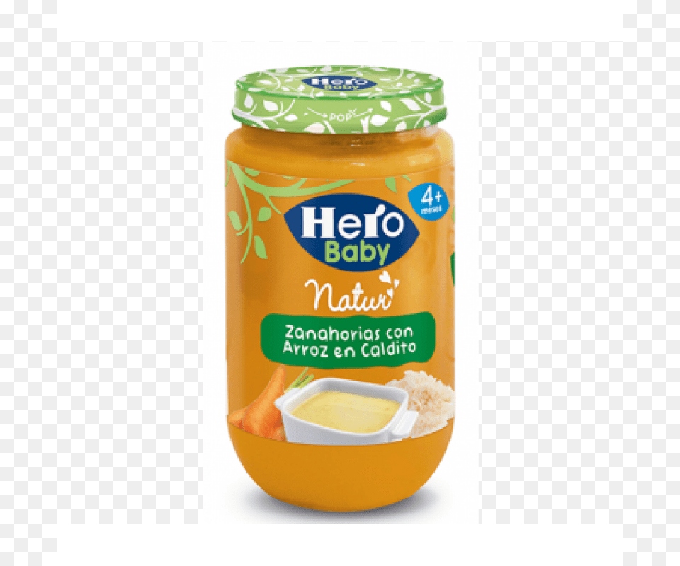 Tarrito De Zanahorias Con Arroz En Caldito Hero Baby Baby Food Hero, Ketchup, Tape, Jar Png Image