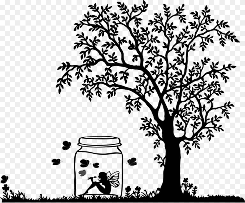 Tarro Rbol Dibujo Animacin Rbol Muchacha Girl Swinging On A Tree Drawing, Nature, Night, Outdoors, Silhouette Png