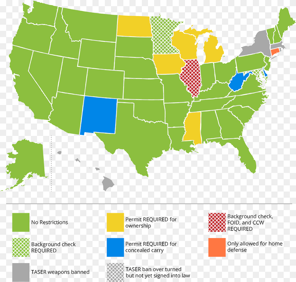 Taser Weapon Regulations By State John F Kennedy Library, Chart, Plot, Map, Atlas Free Png
