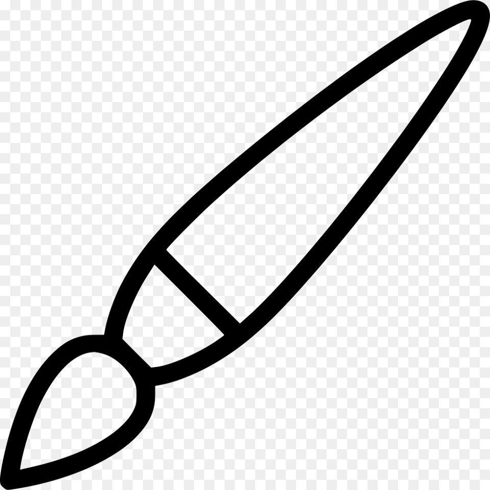 Tassel Brush Paintbrush Tool Outline Of A Paintbrush, Bow, Cutlery, Weapon, Spoon Free Transparent Png