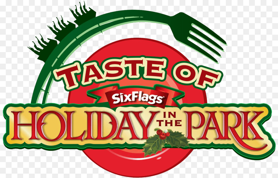 Taste Of Holiday In The Park U2014 Events Calendar Six Flags Six Flags, Logo, Cutlery, Fork Free Png