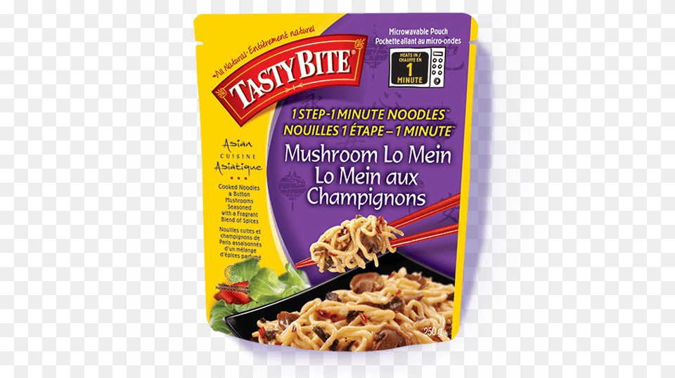 Tasty Bite Mushroom Lo Mein 285 G Chinese Noodles, Food, Noodle, Lunch, Meal Free Png