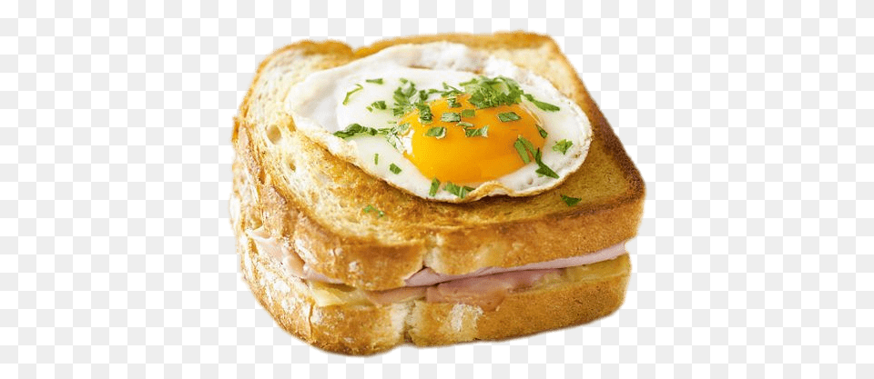 Tasty Croque Madame, Burger, Food, Bread, Egg Free Png