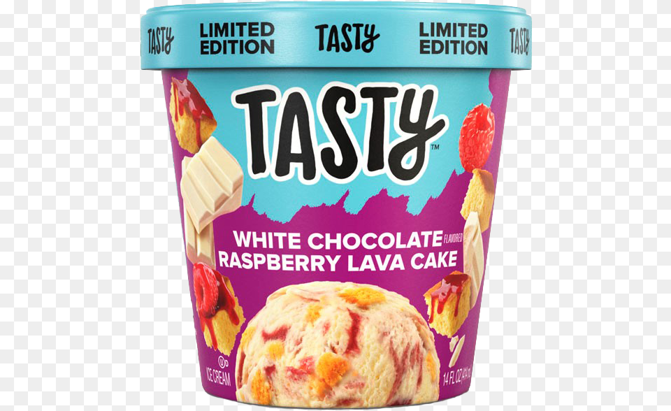 Tasty White Chocolate Raspberry Lava Cake Ice Cream, Ice Cream, Dessert, Food, Yogurt Png Image