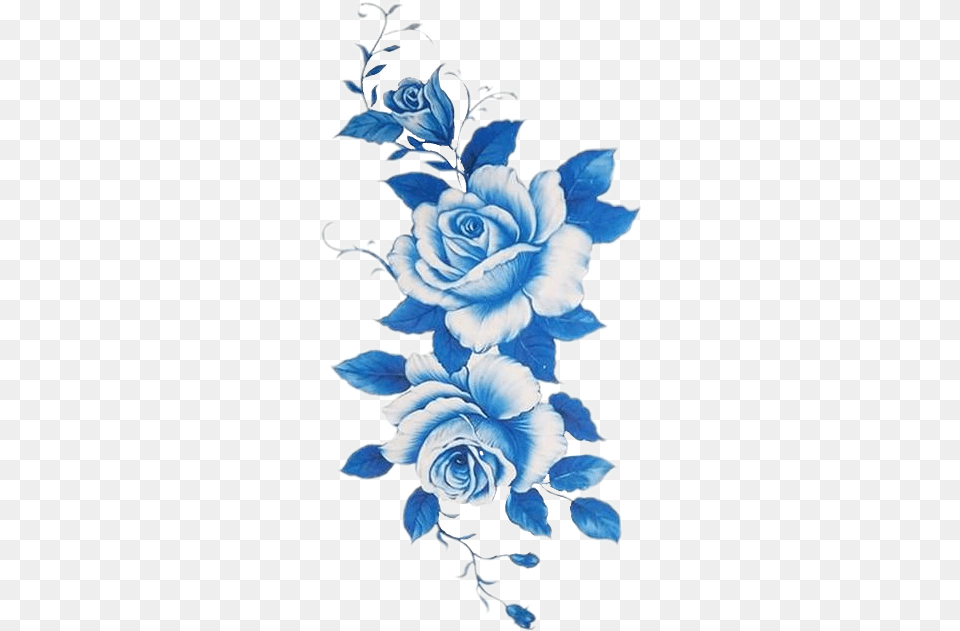 Tatoo Tatouage Bleu Blue Flower Sticker By Solanomie Dibujos De Rosa Azul, Art, Floral Design, Graphics, Pattern Free Png