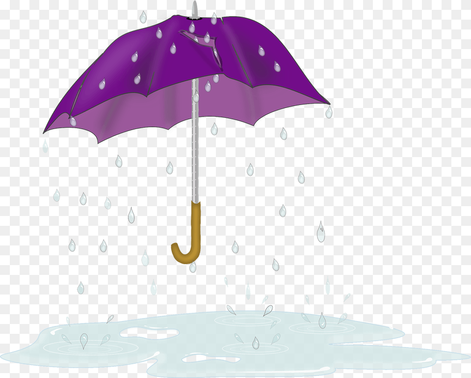 Tattered Purple Umbrella In Rain Clipart, Canopy Png Image