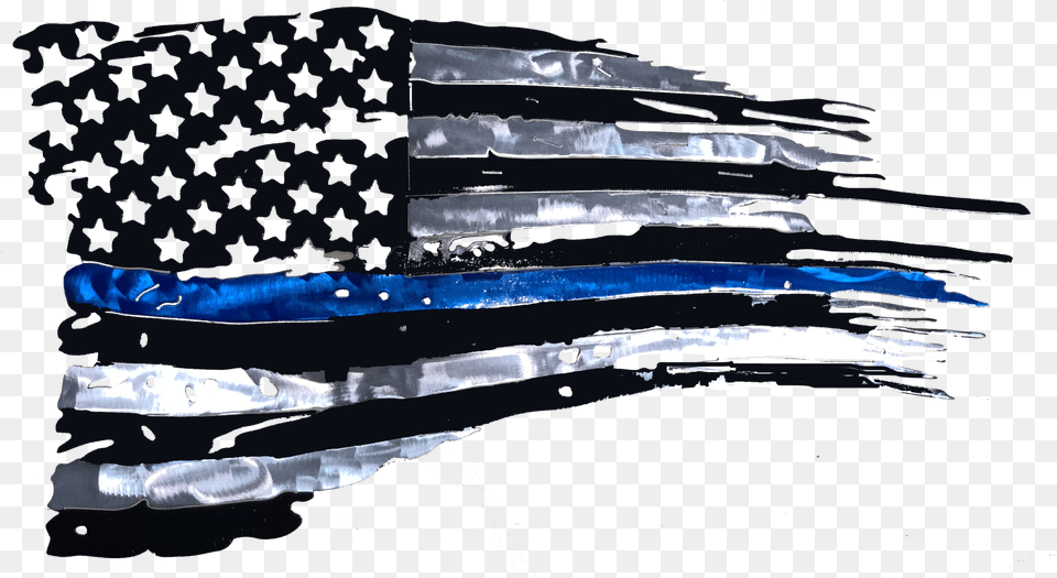 Tattered Thin Blue Line Flag Custom Cnc Tattered American Flag, Accessories, Formal Wear, Tie, American Flag Free Transparent Png