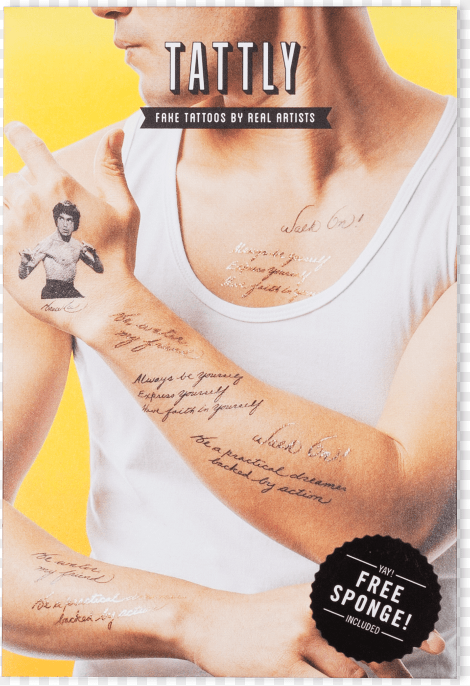 Tattly Bruce Lee, Tattoo, Skin, Person, Man Png