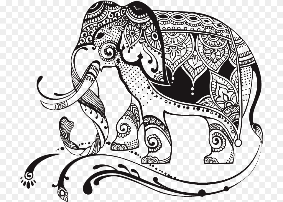 Tattoo Art Totem T Shirt Illustration Drawing Clipart Ethnic T Shirt Design, Animal, Elephant, Mammal, Wildlife Png Image