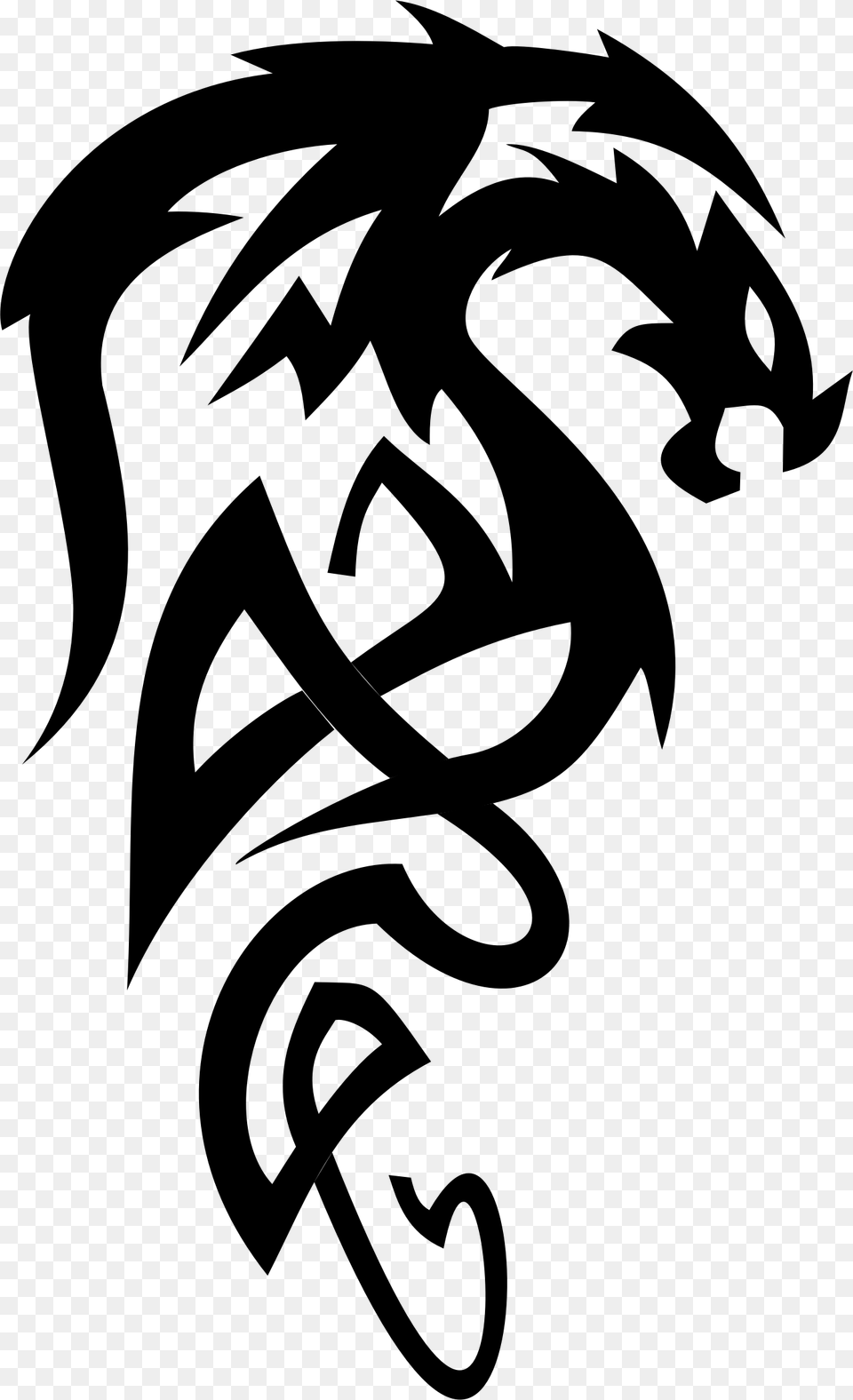 Tattoo Artist Tribe Symbol Dragon Dragon Black And White, Gray Png