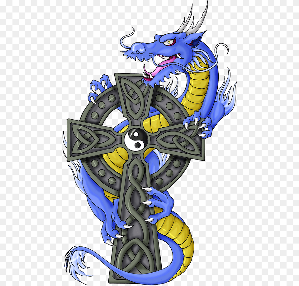 Tattoo Celts Art Arm Dragon Hq Image Clipart Dragon And Templar Cross Tattoo, Dynamite, Weapon Free Png
