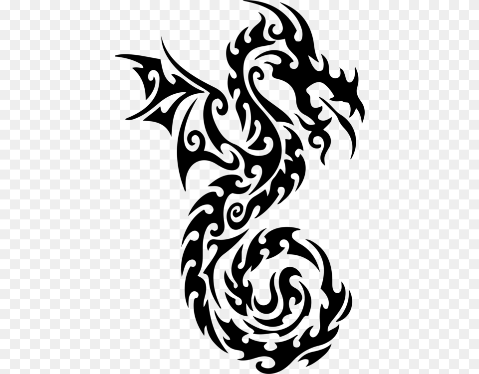 Tattoo Chinese Dragon Japanese Dragon Drawing, Gray Free Png Download