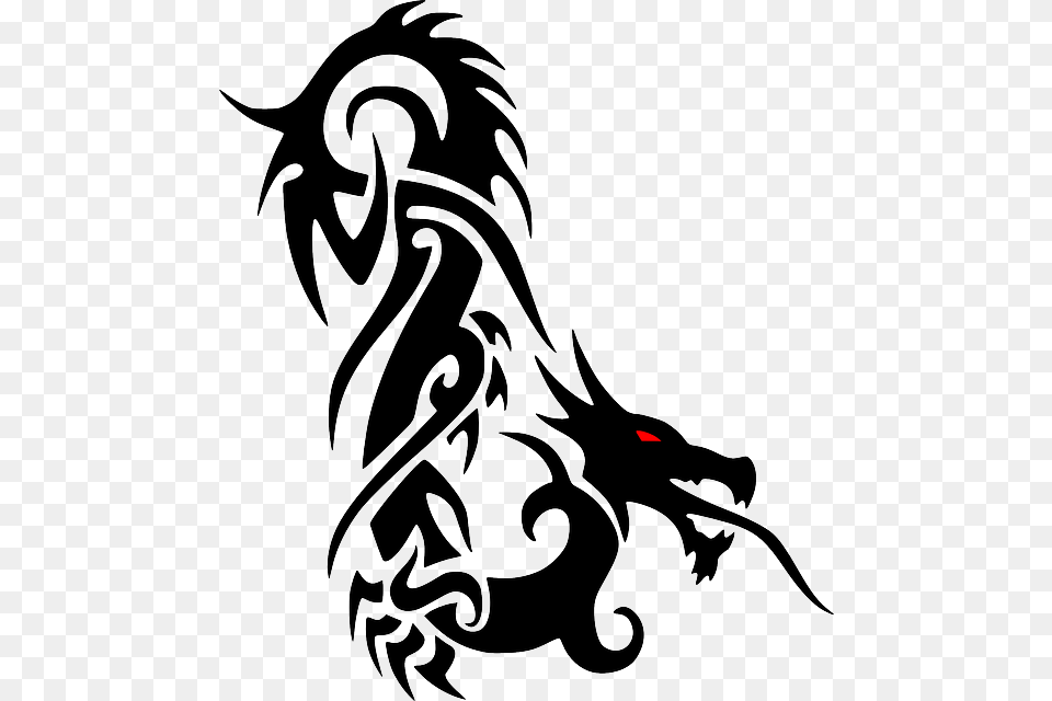 Tattoo Clip Art Image Vector Graphics Tribal Tattoo, Dragon, Animal, Kangaroo, Mammal Free Png Download