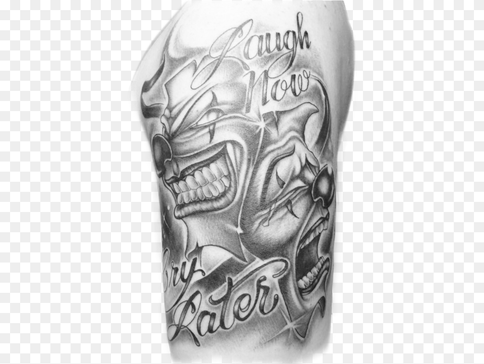 Tattoo Clown Joker Evil Laughter Arm New Tattoo Style Man, Person, Skin, Art Png