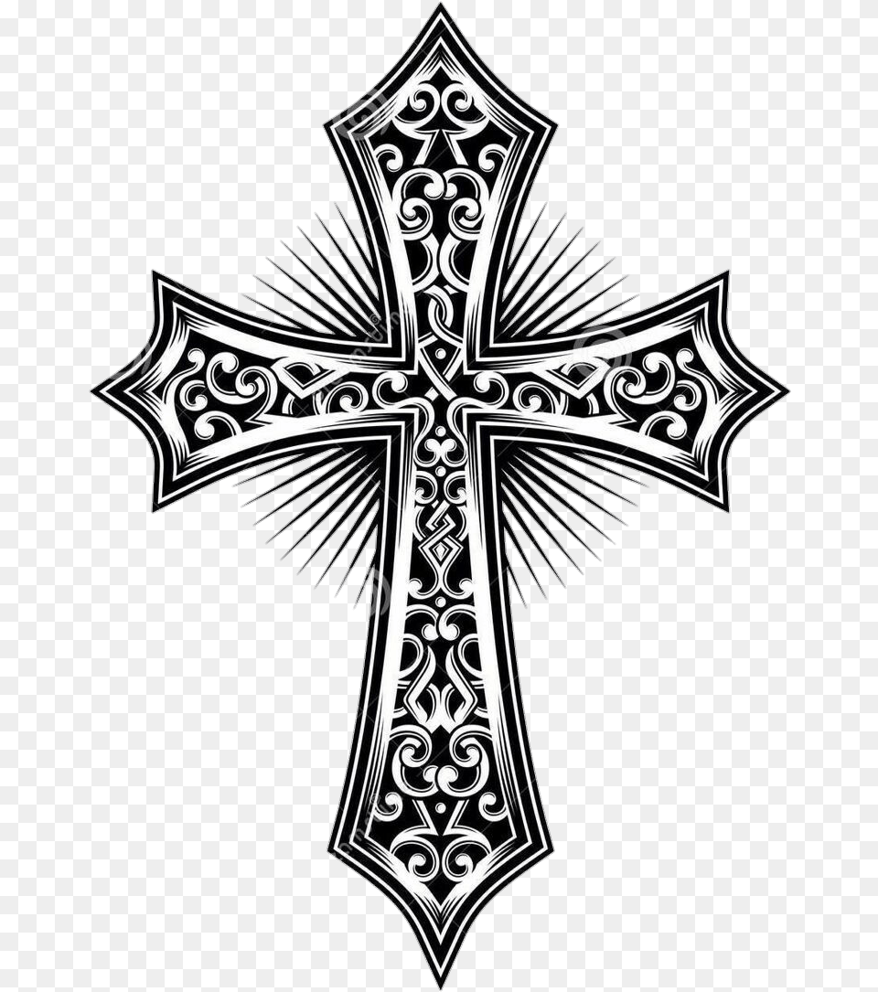 Tattoo Cross Vector, Symbol, Crucifix Free Png