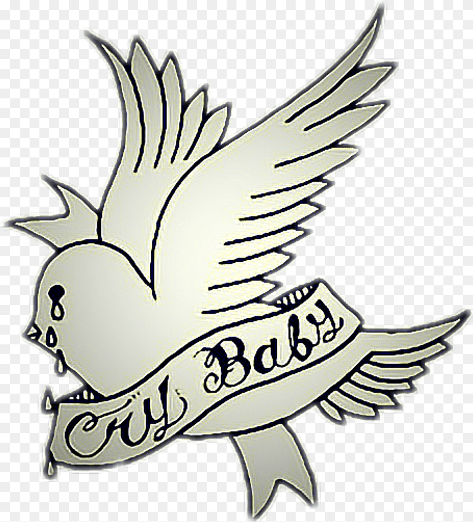 Tattoo Crybaby Aesthetic Bird Lilpeep Crybaby Album Lil Peep, Emblem, Symbol, Baby, Person Free Png