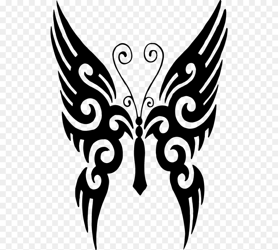 Tattoo Designs Clipart Butterfly, Gray Free Png Download