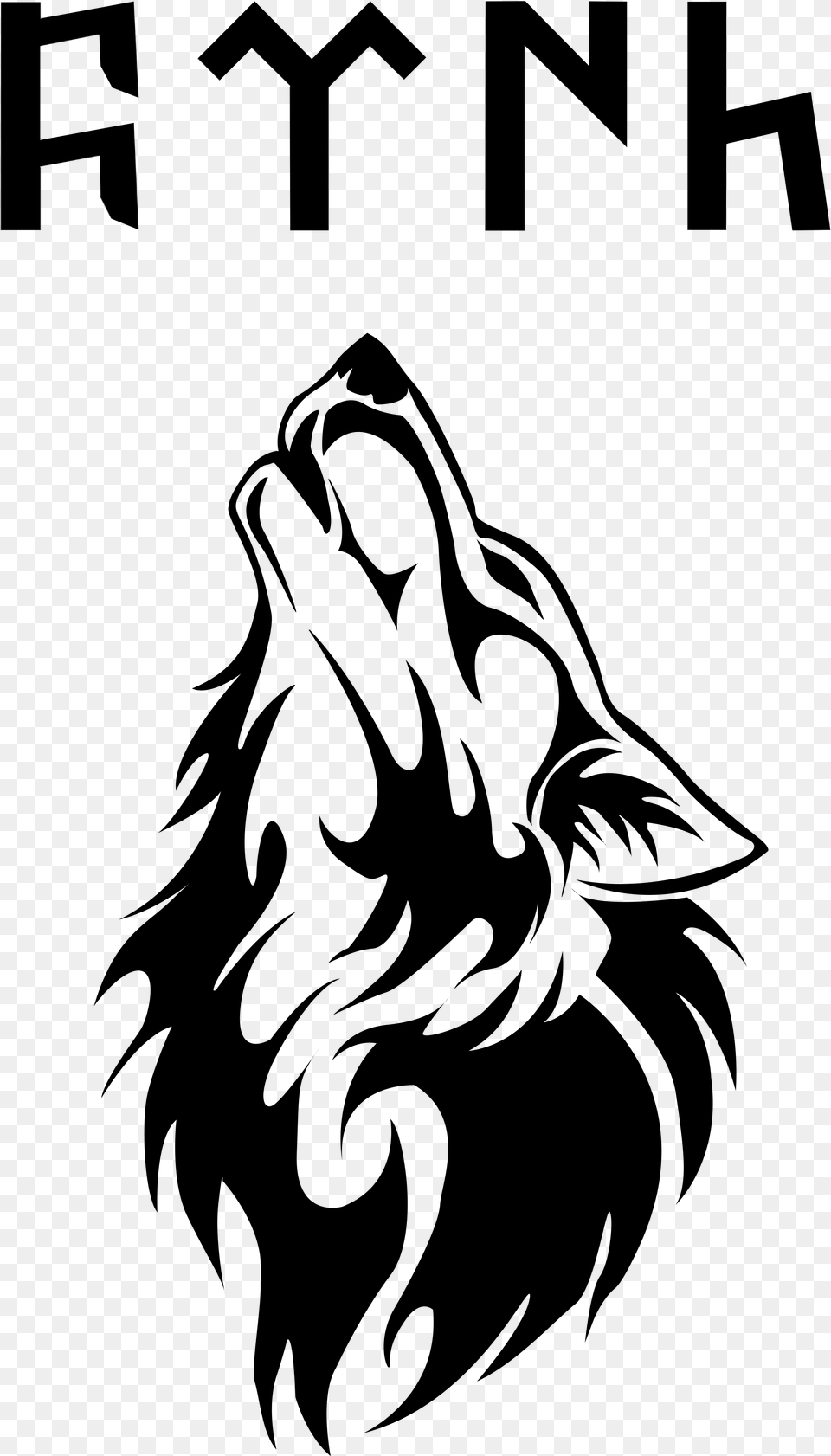 Tattoo Flash Drawing Gray Wolf Tribal Wolf Tattoo Design, Lighting Free Transparent Png