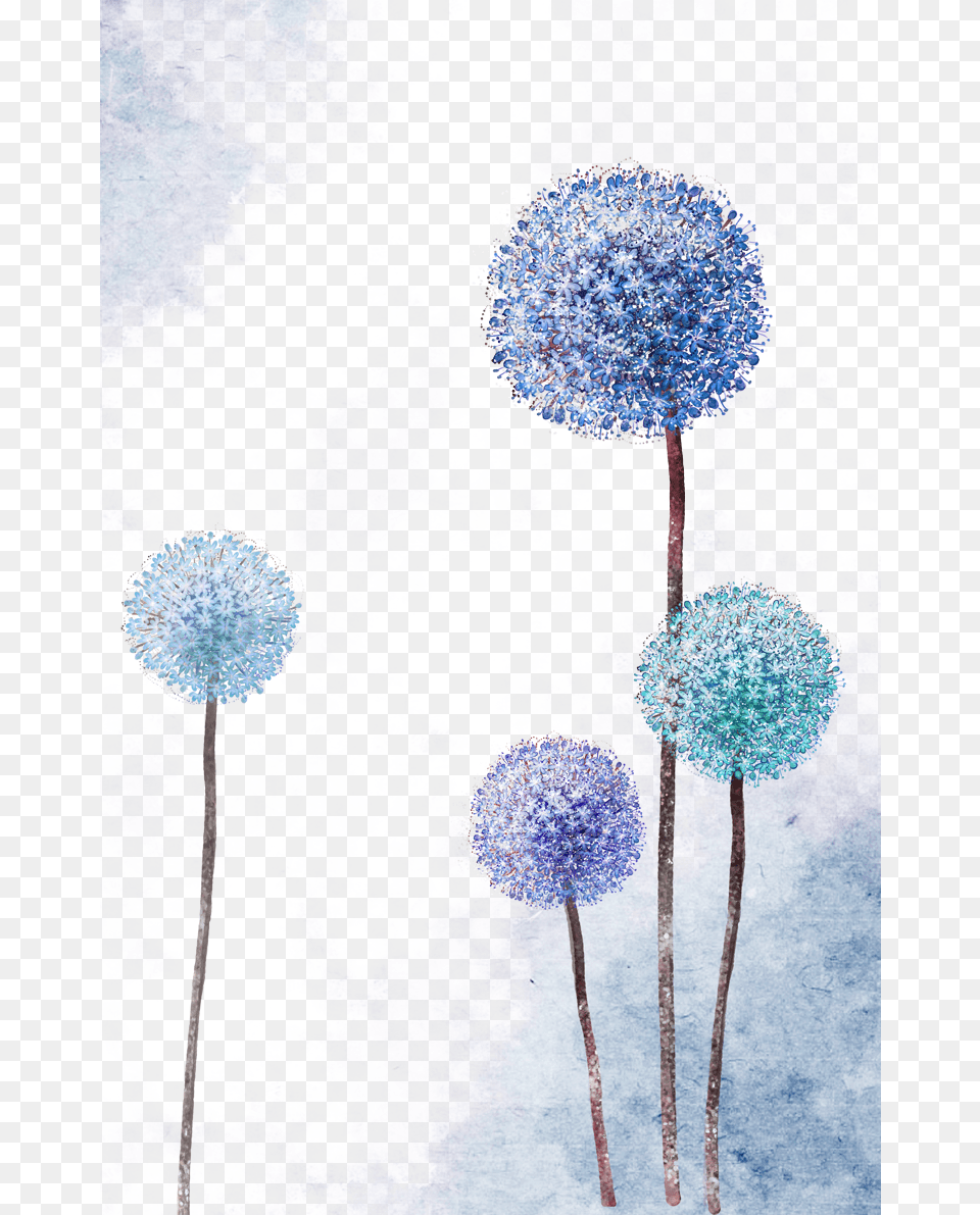 Tattoo Flower Dandelion Purple Sticker Watercolor Paper Flower Purple Painting, Plant, Allium Png Image