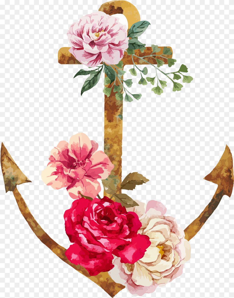 Tattoo Flower Illustration Watercolor Fresh Flowers Watercolor Anchor, Electronics, Hardware, Plant, Art Free Png