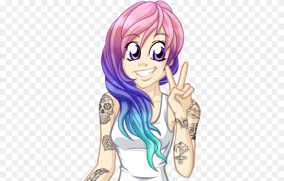 Tattoo Girl Stickers Love Girl Stickers, Book, Comics, Skin, Publication Free Png Download