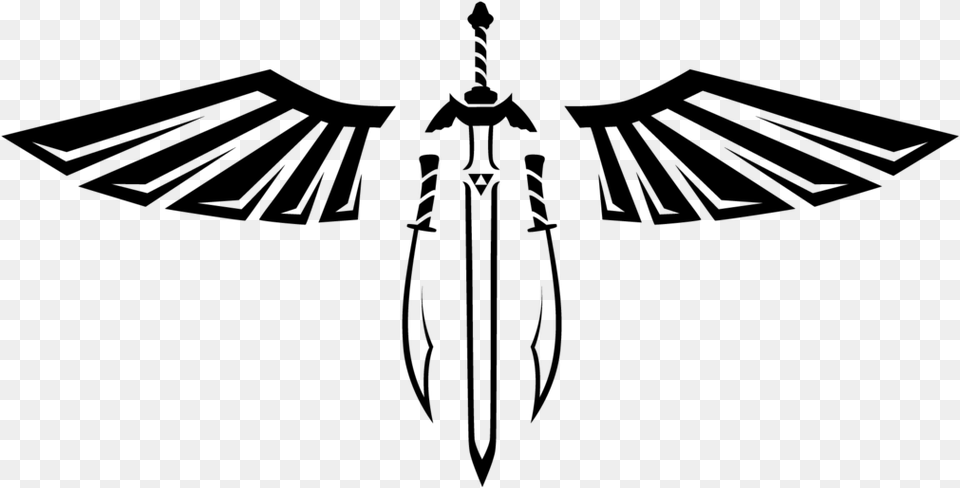 Tattoo Idea By Ruddy Sword With Wings, Gray Png