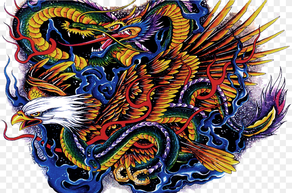 Tattoo Images Pngmartcom Color Dragon Tattoo, Pattern, Plant Free Png Download