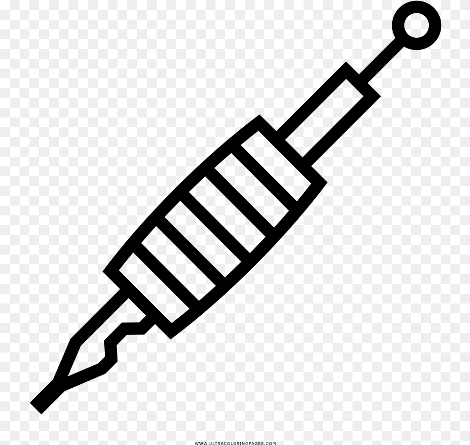 Tattoo Needle Coloring, Gray Free Png Download