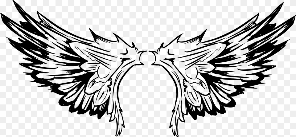 Tattoo Of Pro Wings Vector The Bird Clipart Tribal Flying Eagle Tattoo, Stencil, Emblem, Symbol, Animal Png