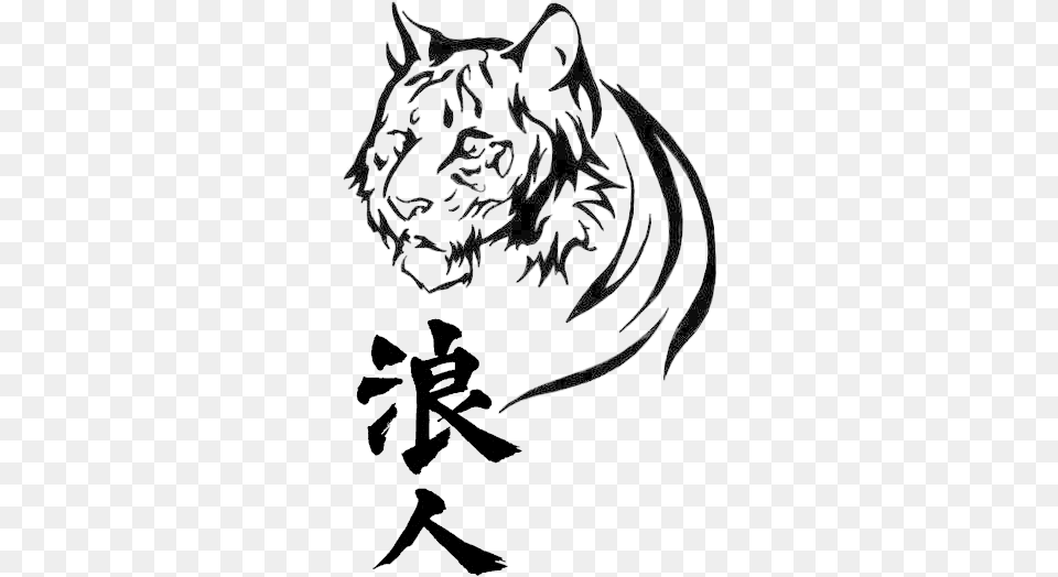Tattoo Of Tiger, Stencil, Animal, Wildlife, Chandelier Free Png Download