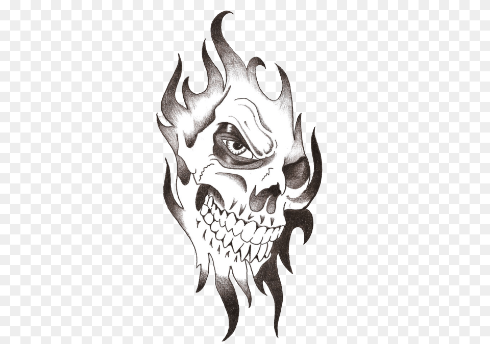 Tattoo Skull, Art, Drawing, Stencil, Person Png Image