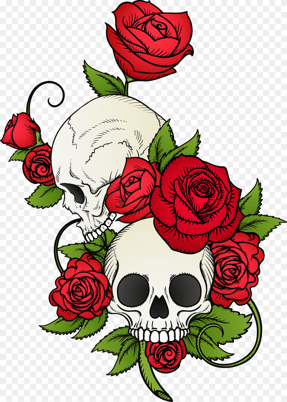 Tattoo Skull And Rose Drawing, Art, Plant, Pattern, Graphics Png Image