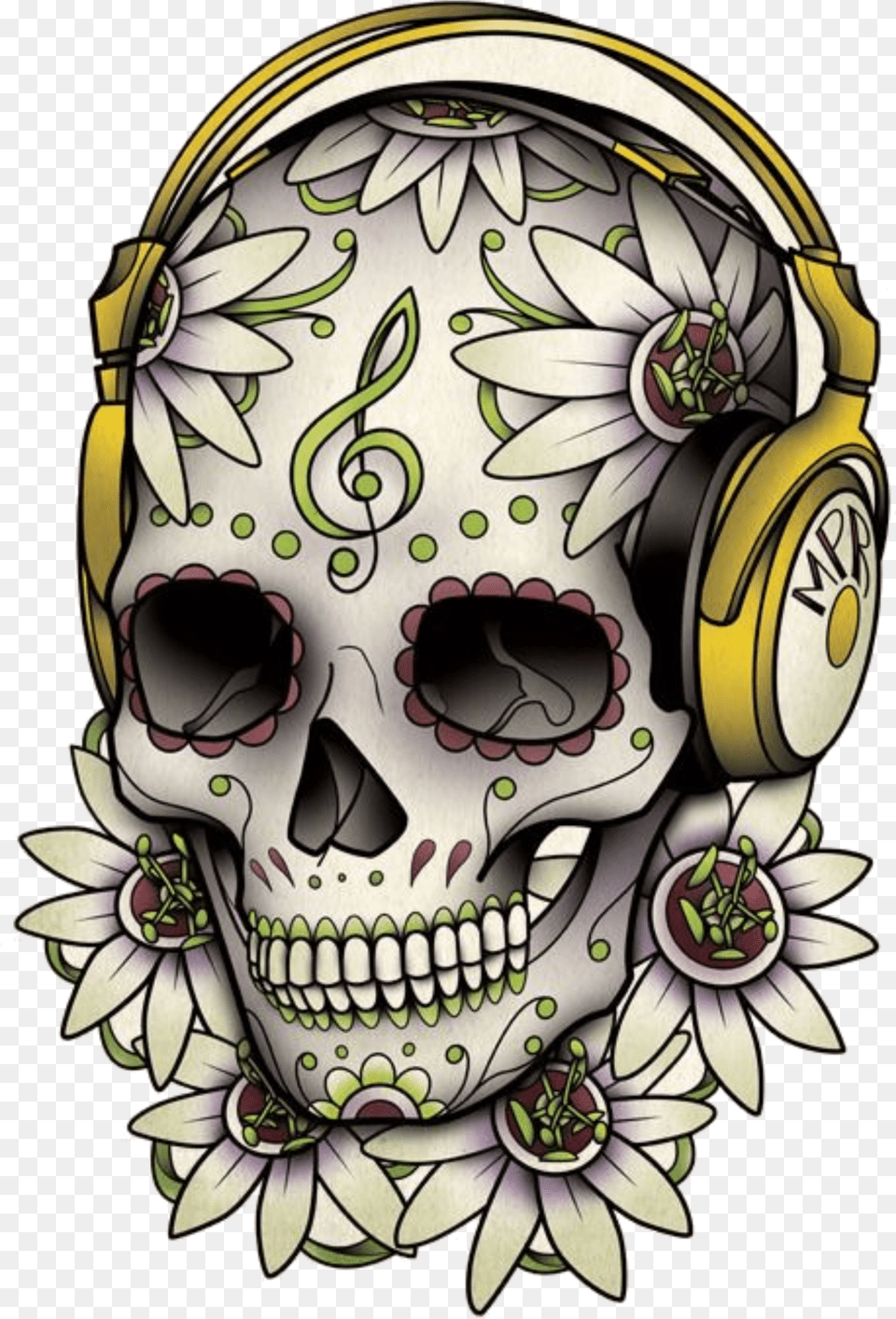 Tattoo Skull Calavera Dead Drawing Of The Clipart Day Of The Dead Skull Music, Baby, Person, Art Png