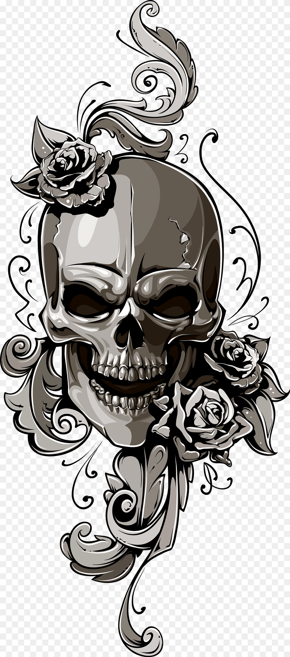 Tattoo Skull Old School, Art, Graphics, Person Png Image