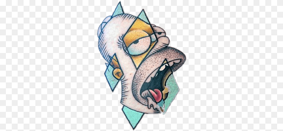 Tattoo The Simpsons Homer Simpson Homer Simpson Tattoo Black, Art, Modern Art, Person, Skin Free Transparent Png