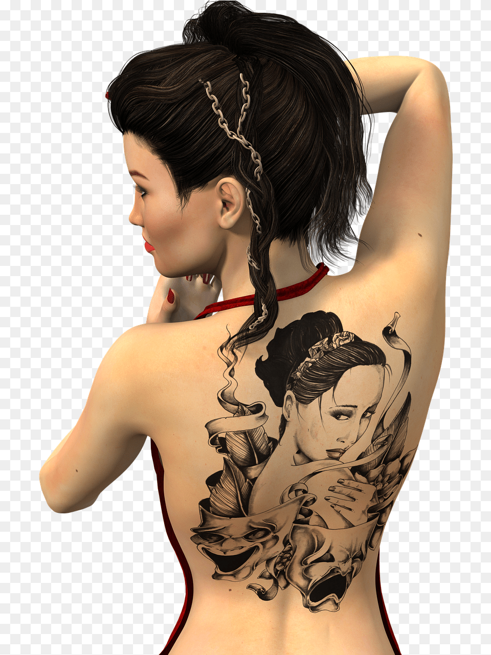 Tattoo Woman, Back, Body Part, Skin, Person Png