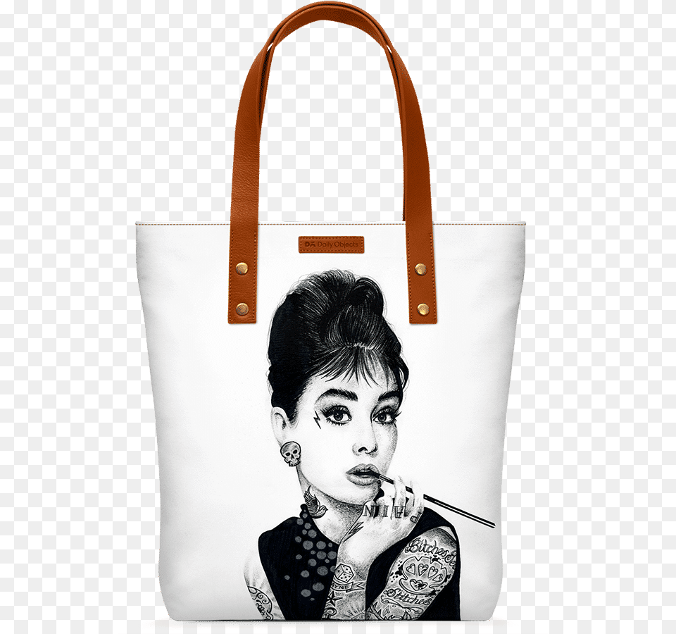 Tattooed Audrey Hepburn Print, Accessories, Tote Bag, Bag, Purse Png Image